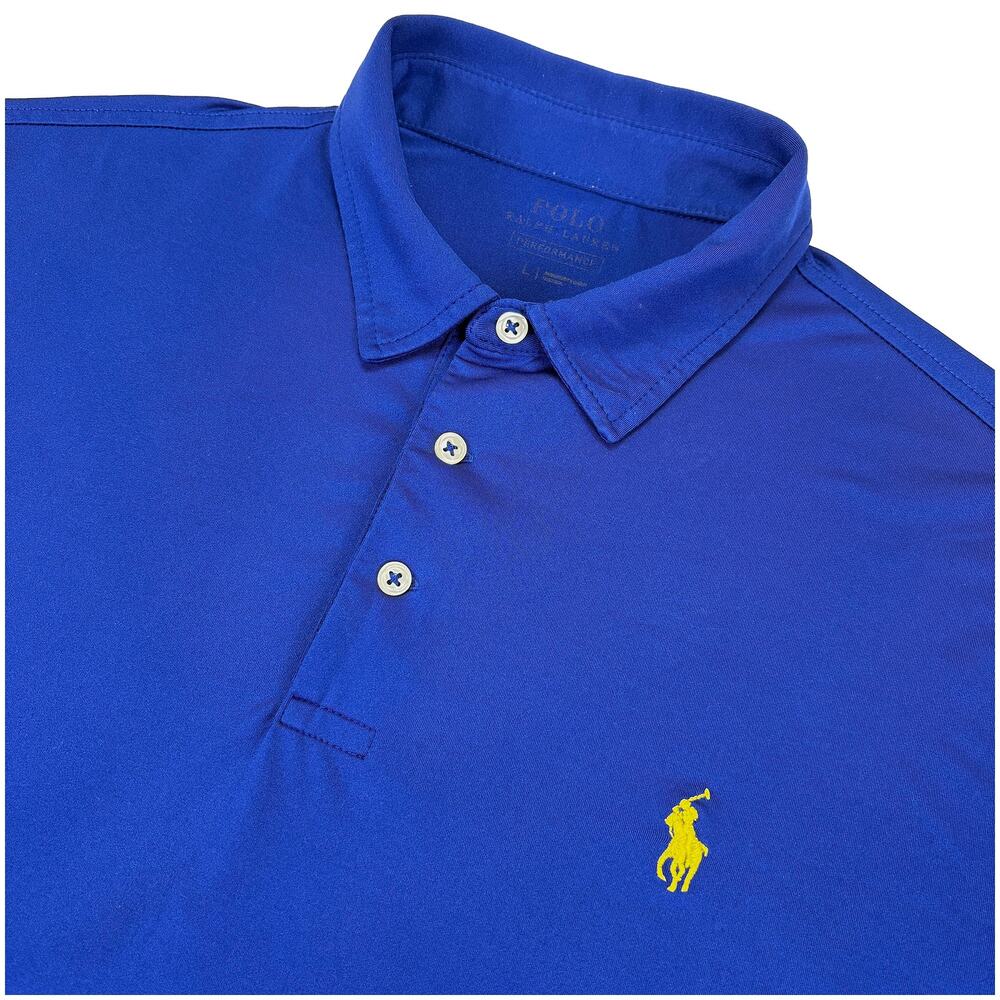 Polo Ralph Lauren Performance Polo Mens L Blue Golf Preppy Athletic Classic
